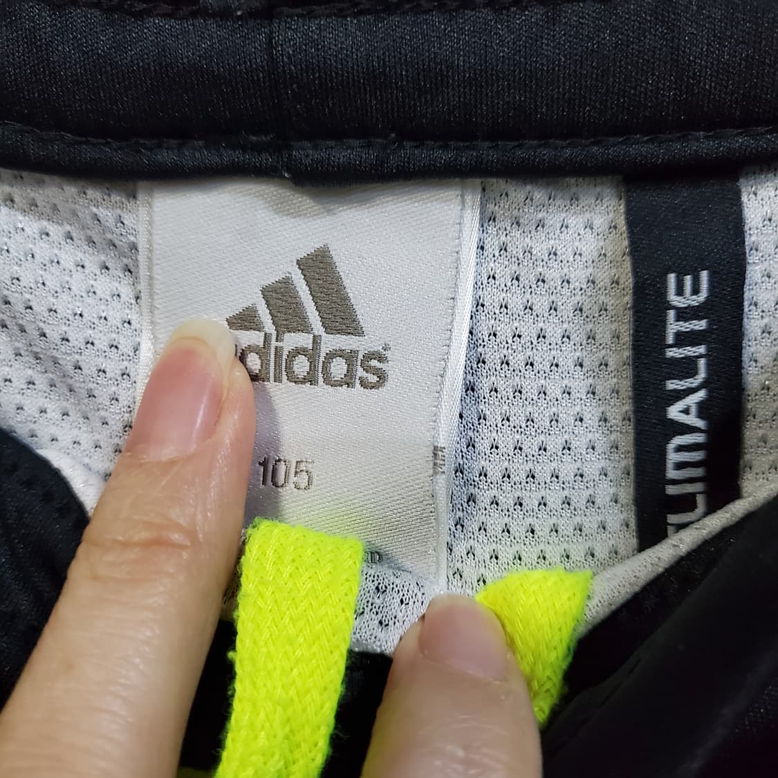 아디다스 기능성 트랙탑 반바지 블랙/형광  상품이미지4