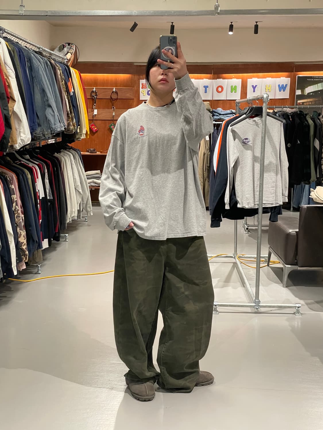 빈티지 롱슬리브 티셔츠(그레이)   상품이미지7