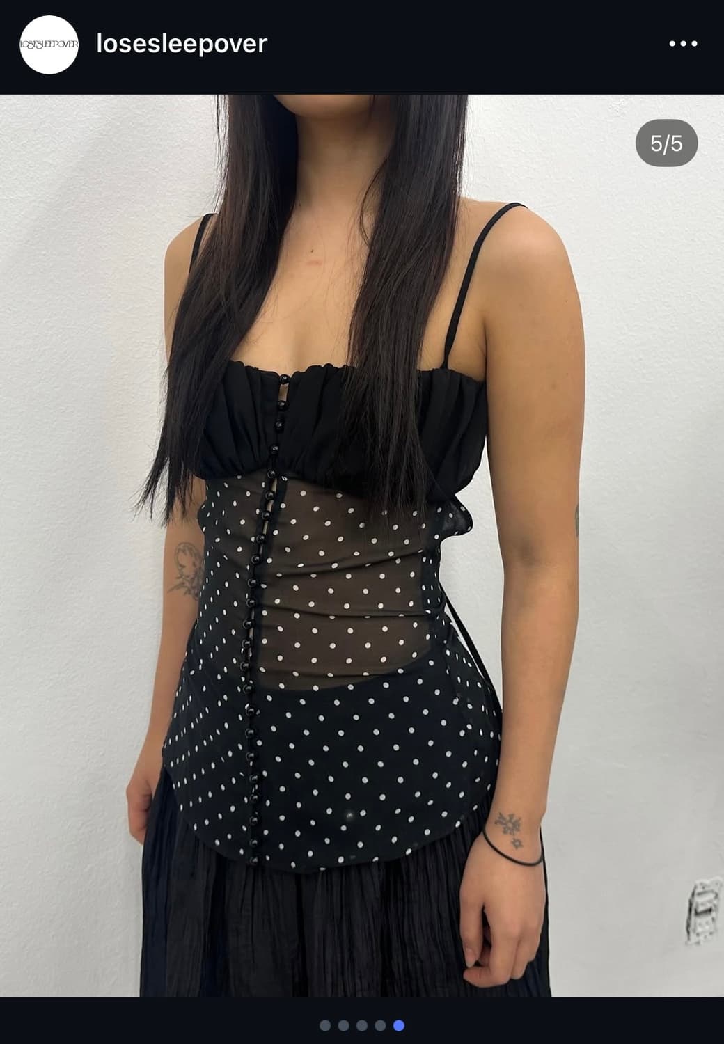 (새상품) Losesleepover 도트 나시 블라우스 상품이미지1