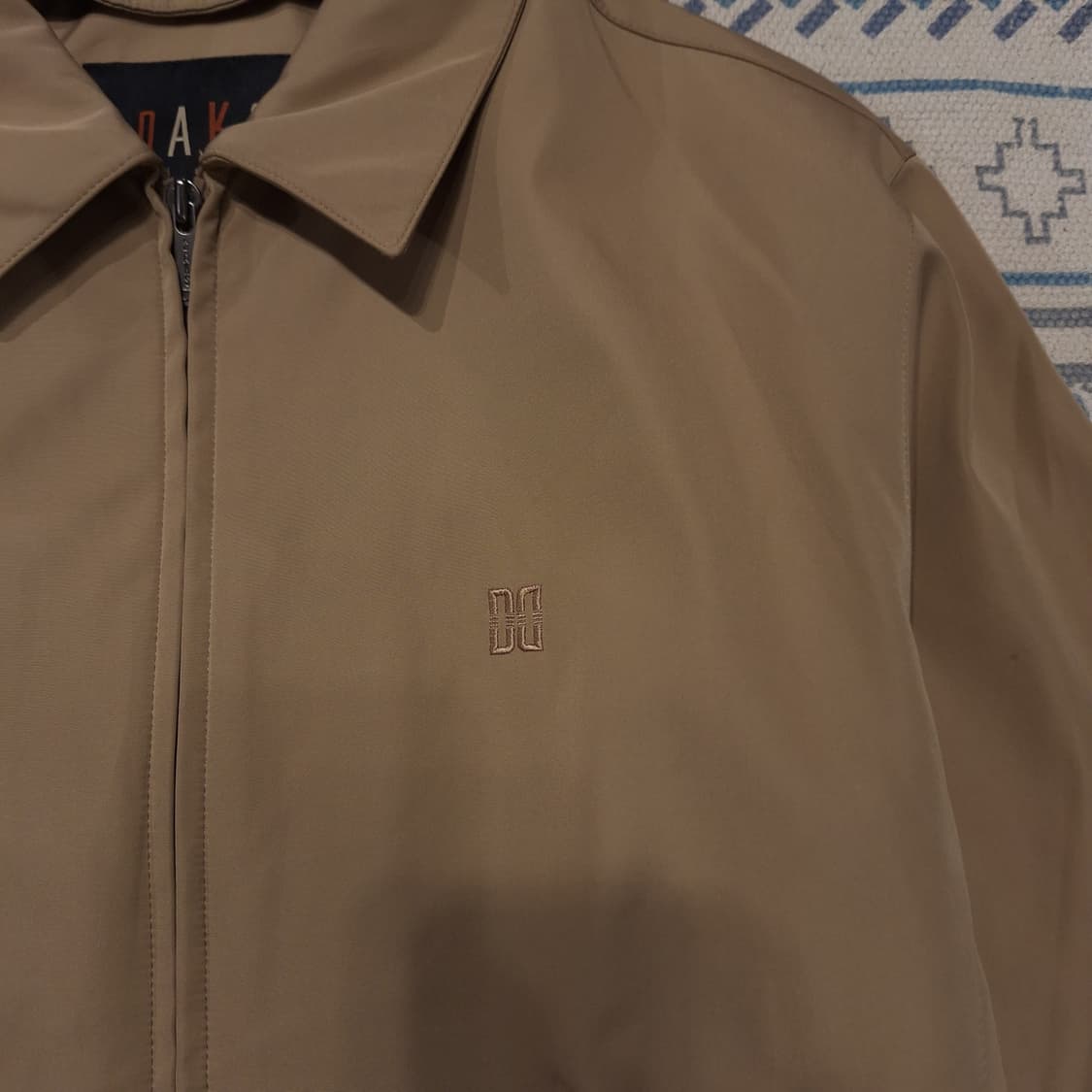 DAKS 닥스 브라운 카키 자수로고 아메카지 카라넥 캐주얼자켓 L 상품이미지5