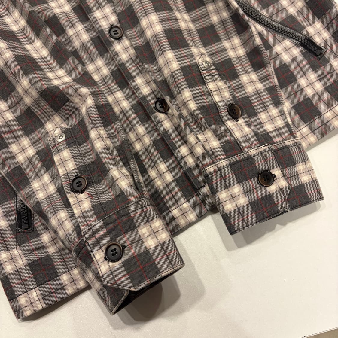 [85] 아디다스 네이버후드 체크 셔츠 자켓 지퍼 디테일 B231 상품이미지9