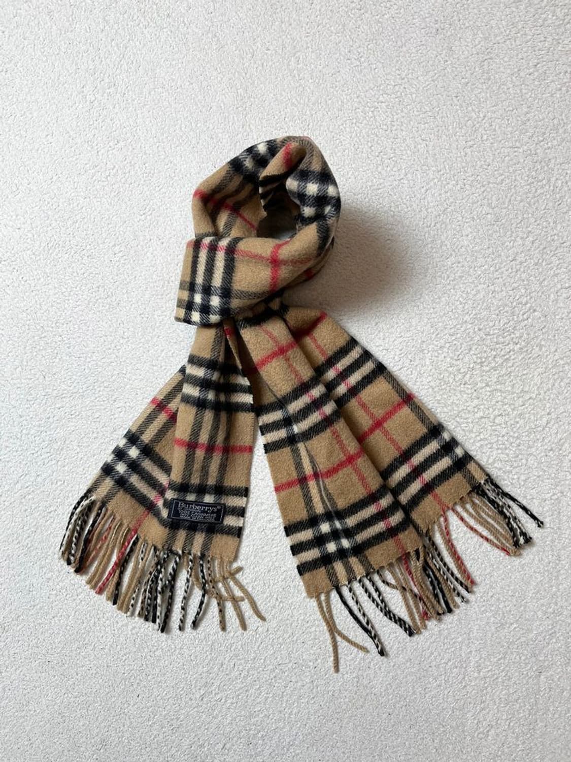 버버리 90's 100% 캐시미어 노바 체크 목도리 A1876 상품이미지1