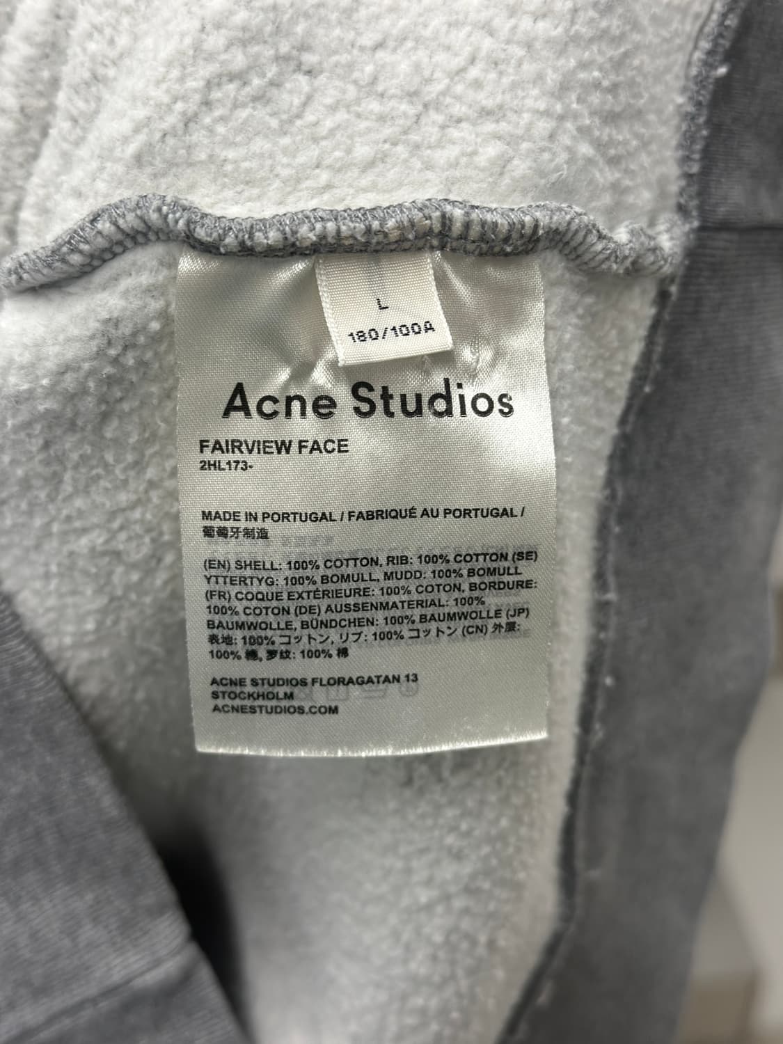 아크네스튜디오 멜란지그레이 페어뷰 페이스 맨투맨  상품이미지4