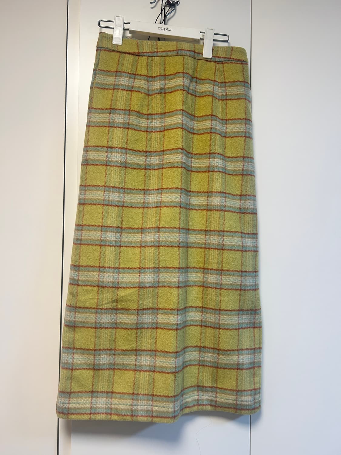 아우어노스텔지아 vintage check skirt_Yellow mint 상품이미지4