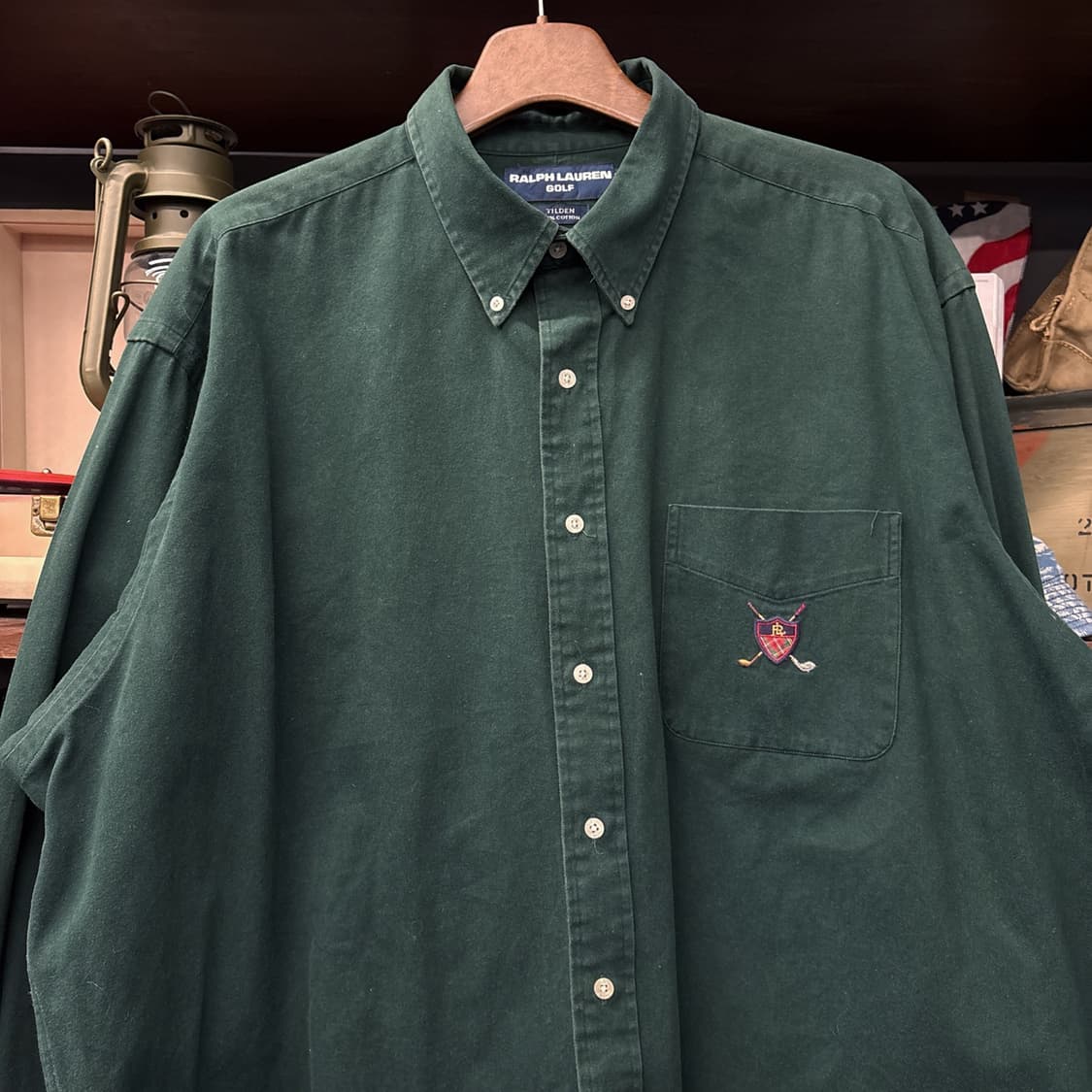 90s 폴로 랄프로렌 골프클럽 와펜 틸덴 코튼 버튼다운셔츠 N933 상품이미지3