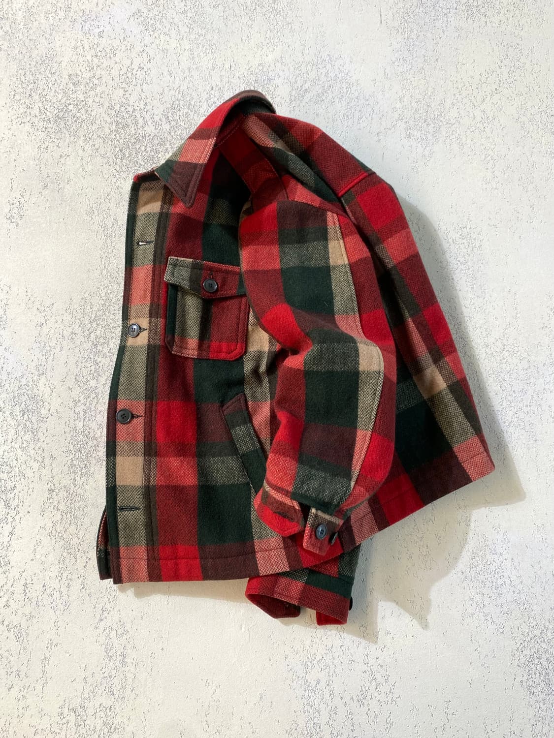 [M] 90s Benetton 베네통 이태리 메이드 울 체크 셔츠자켓 상품이미지5