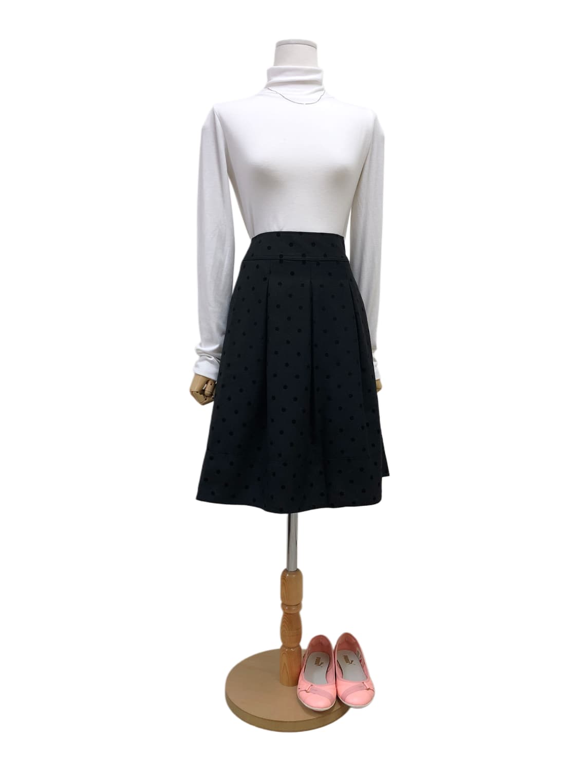 도트 플레어 미디스커트 상품이미지2