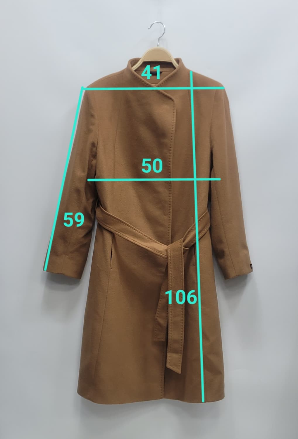 CINZIA ROCCA 신지아로카 캐시미어 코트 / 여 46 카멜
 상품이미지10