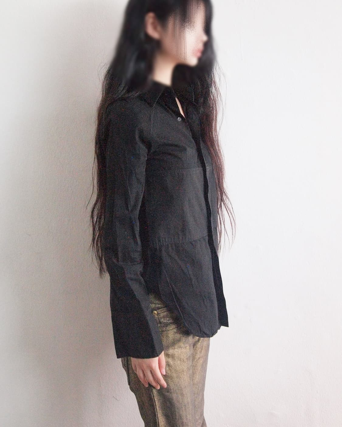 masaki matsushima 패널라이즈 블랙 셔츠 상품이미지2