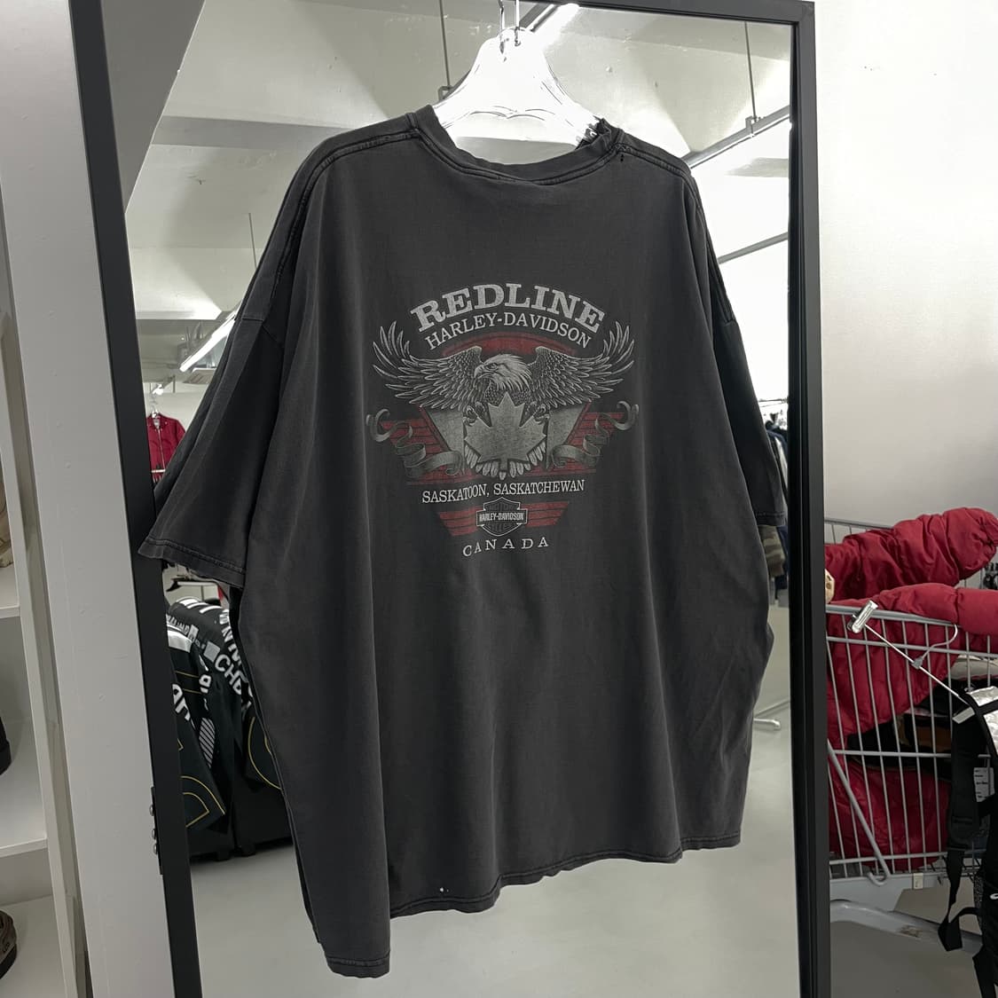 할리데이비슨 100주년 00s 하드페이딩 플레임 이글 빈티지 반팔티셔츠 상품이미지5