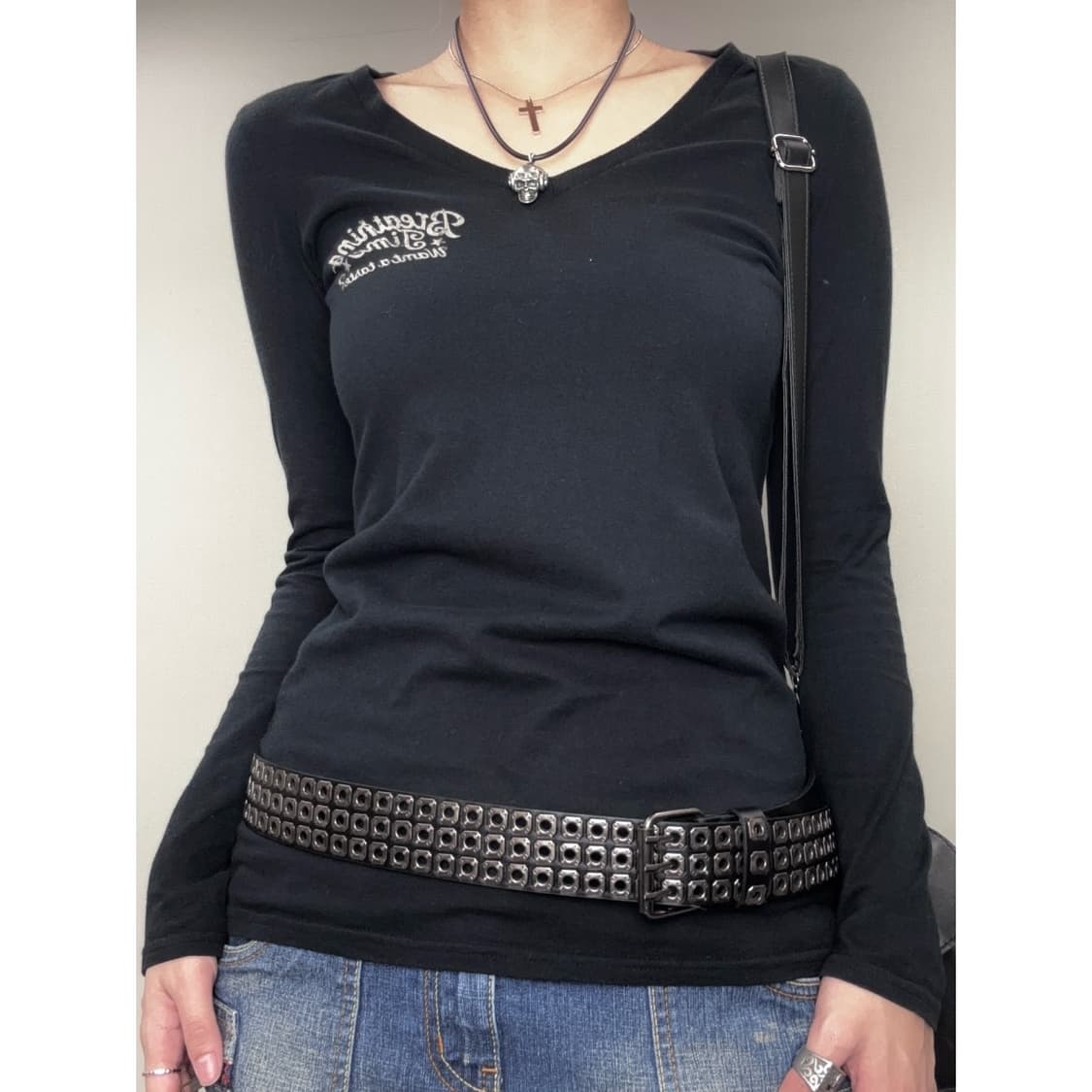 빈티지 펑크 락시크 블랙 롱슬리브 상품이미지1