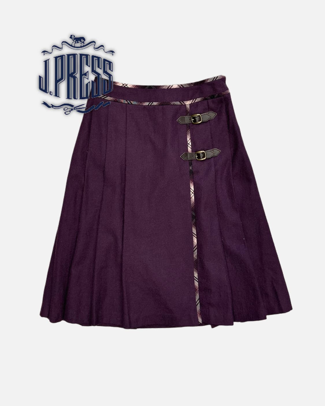 J.PRESS purple wool strap skirt 상품이미지1