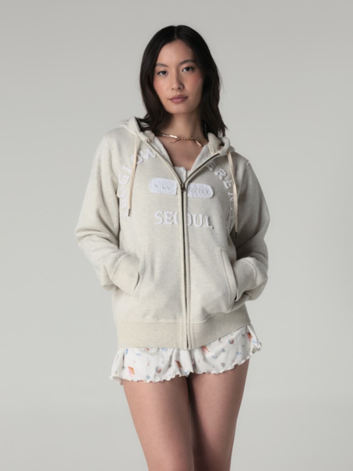 [S] 글로니 보이프렌드 박시 집 업 오트밀 상품이미지1