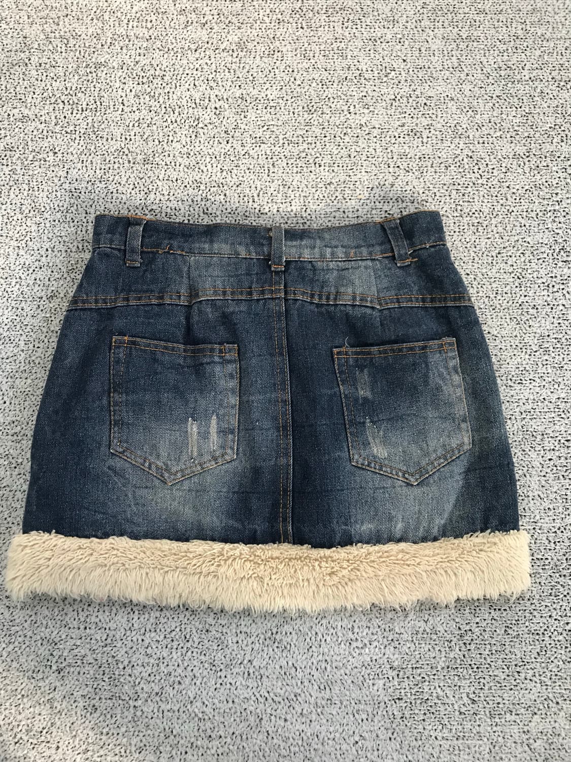 퍼 미니 데님 스커트 상품이미지3