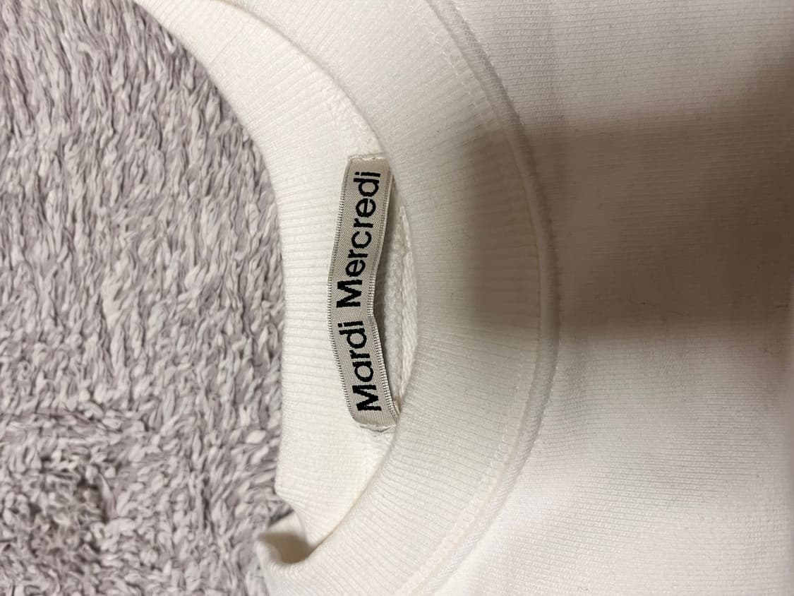 마르디 메크르디 맨투맨 화이트 네이비  L 상품이미지3