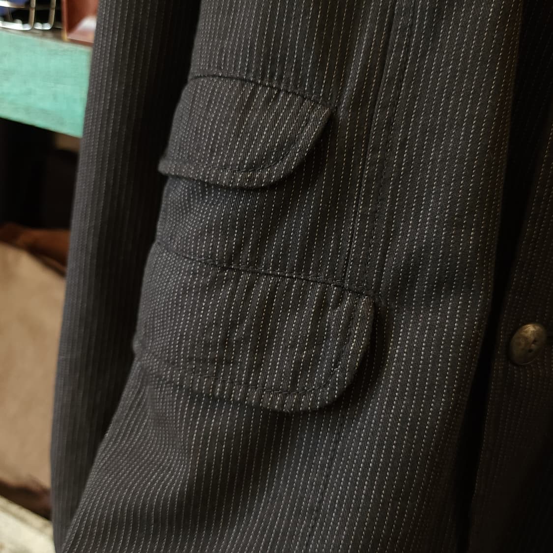 휴고보스 웨스턴 자켓 메탈 버튼 스트라이프 블레이져 자켓 50 상품이미지7