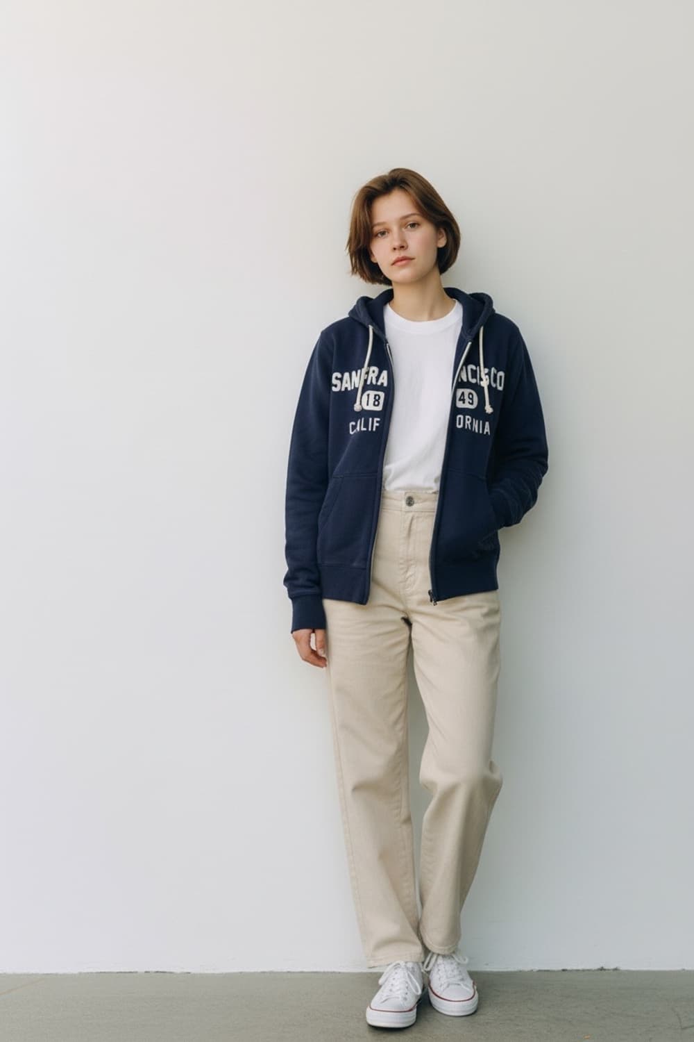 후아유 네이비 후드집업 M 상품이미지1