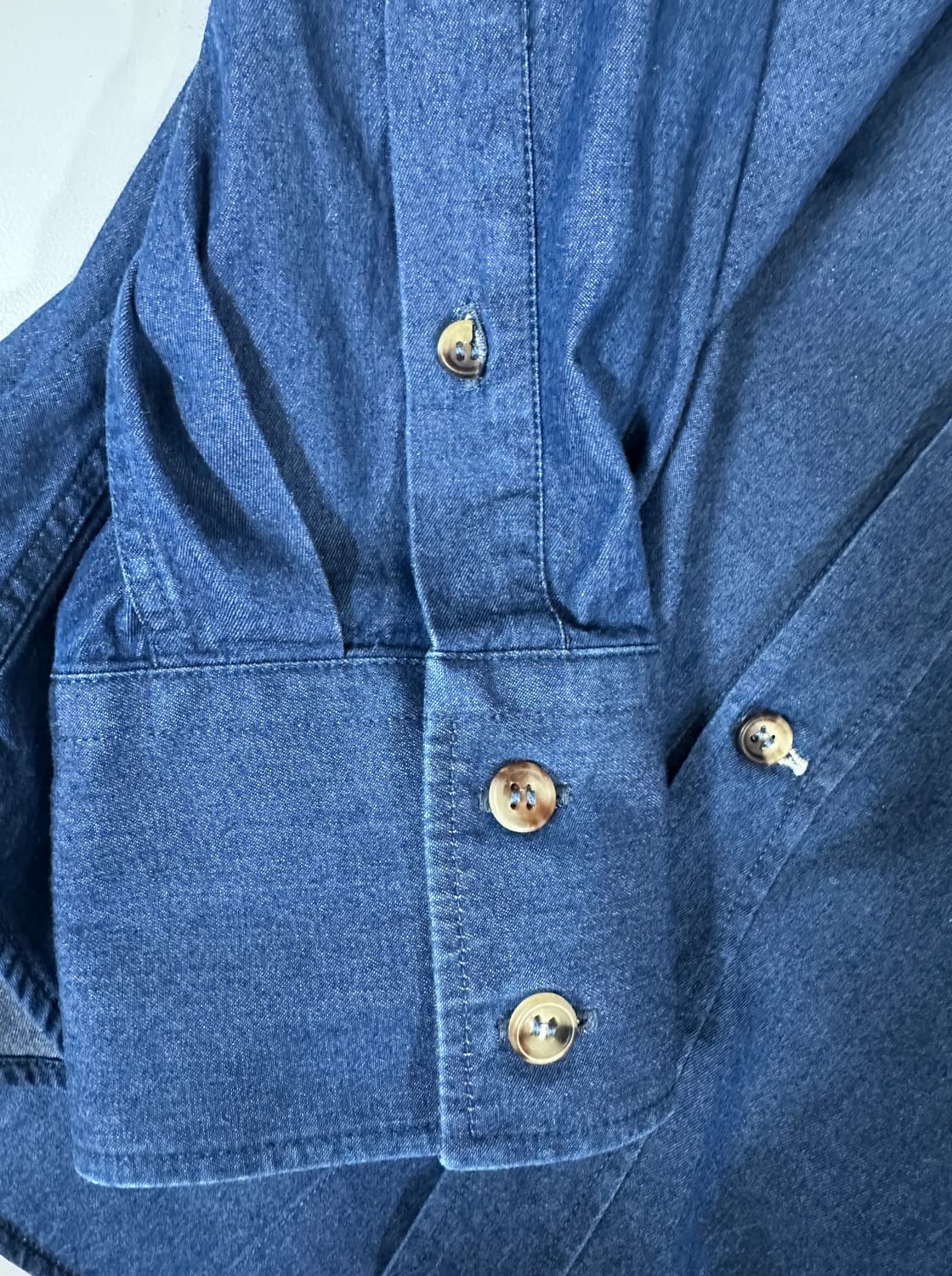 브루넬로 쿠치넬리 데님 셔츠 네이비 블루 슬림핏 상품이미지5