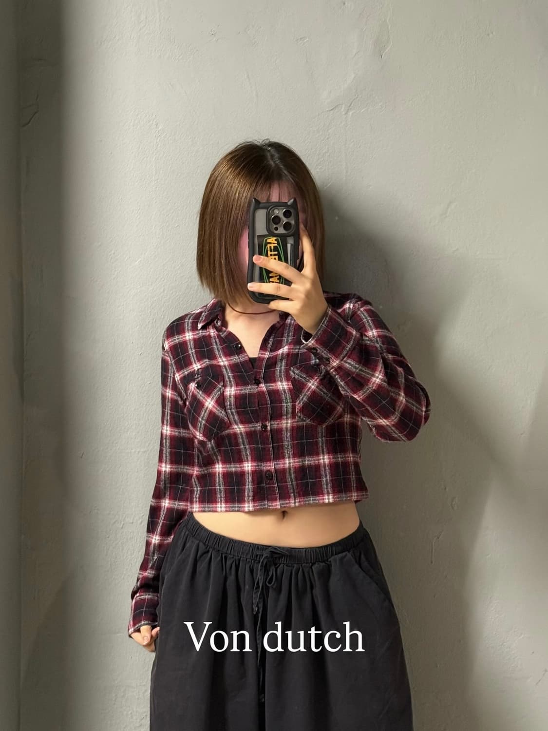 Von dutch back lettering check shirt  상품이미지1