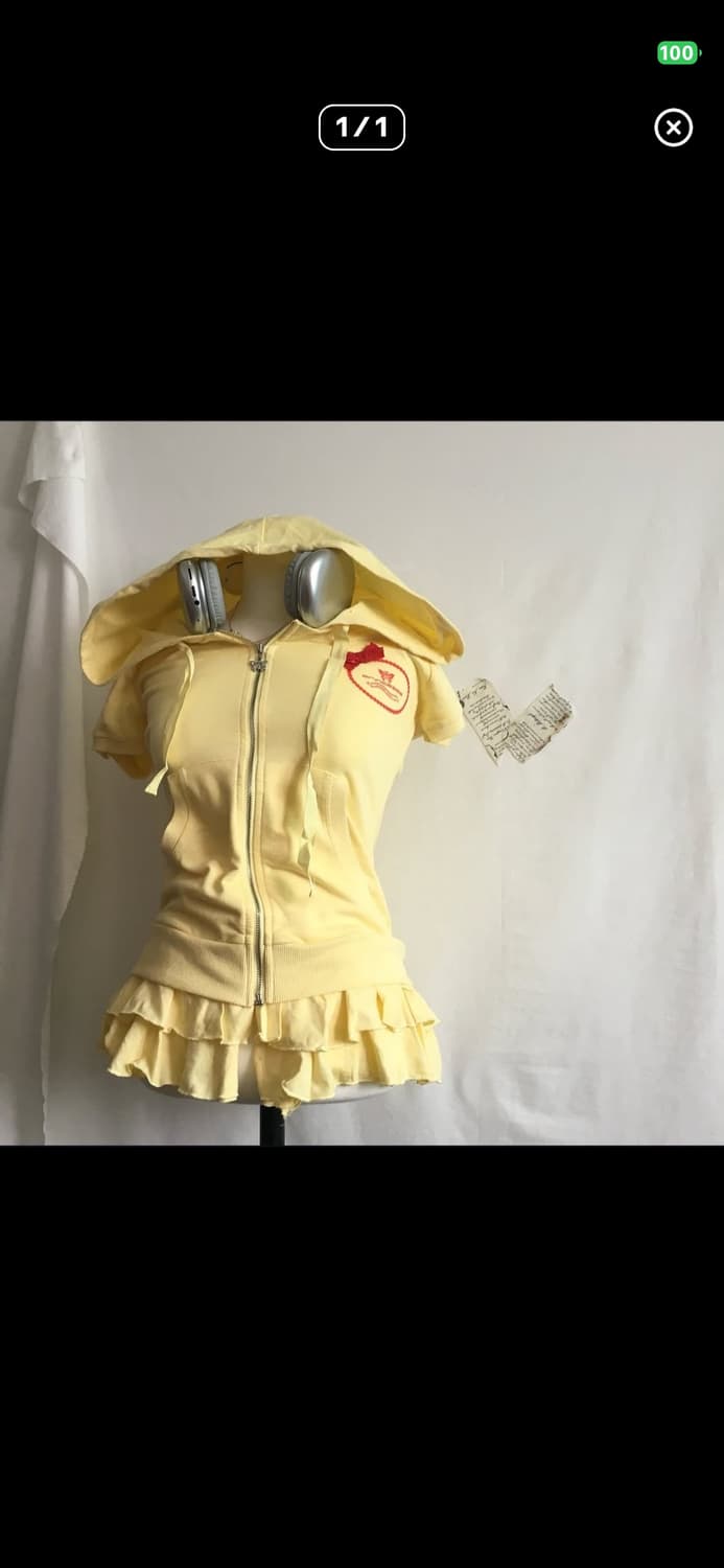 키치한 옐로 후드집업 상품이미지1