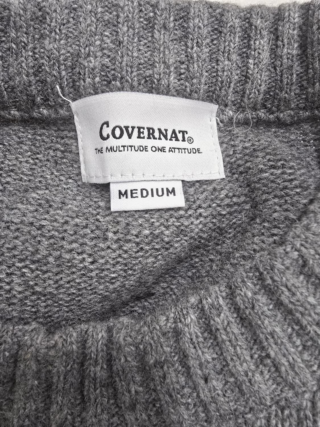 커버낫 레터링 니트 스웨터 그레이 상품이미지9