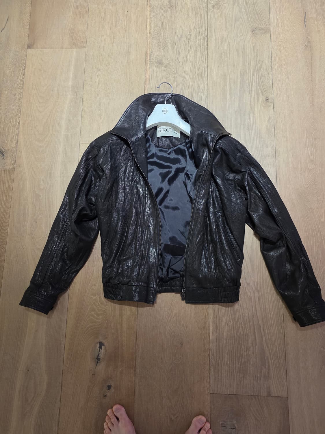 렉토 하이넥 레더 자켓 상품이미지2