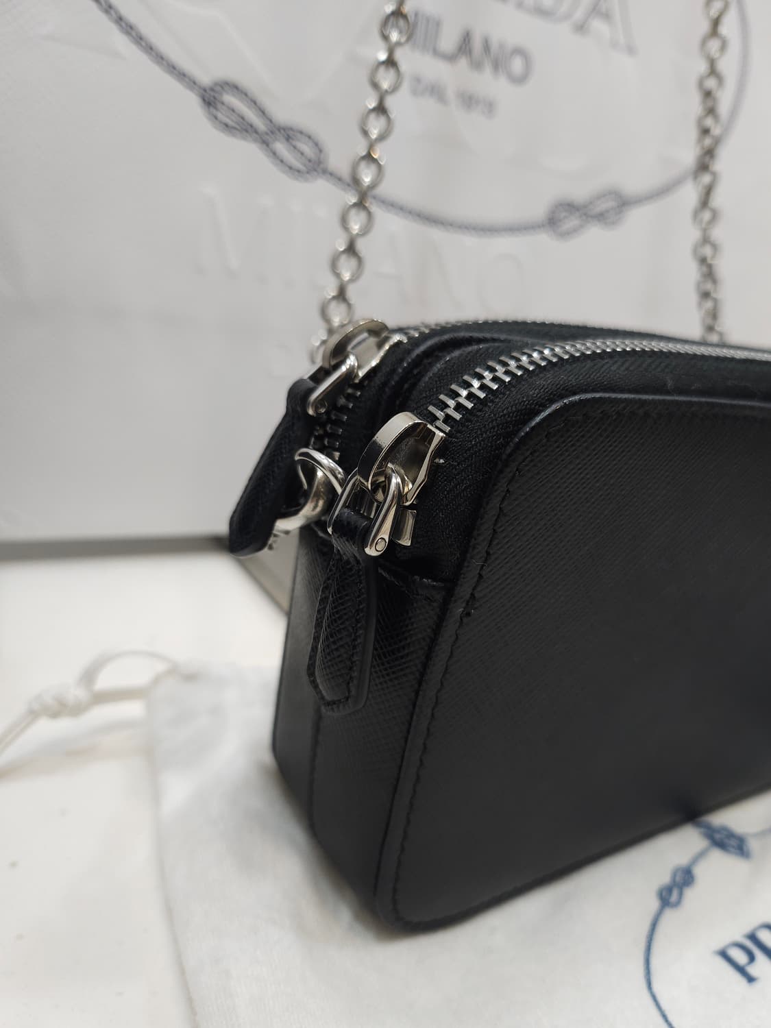 프라다 사피아노 더블 지퍼 체인백  상품이미지6