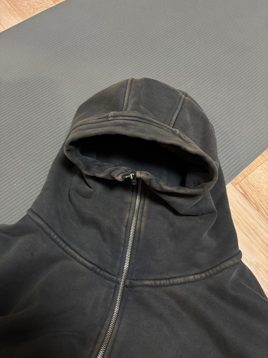 [s] 엔타이어 스튜디오 유니폼라인 풀 집 후드 - 워시드블랙 상품이미지8