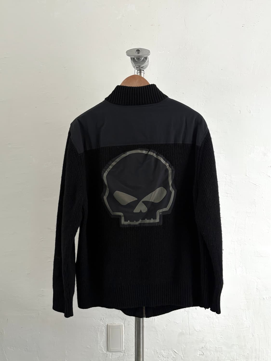 할리데이비슨 블랙 스컬 니트 집업 상품이미지6