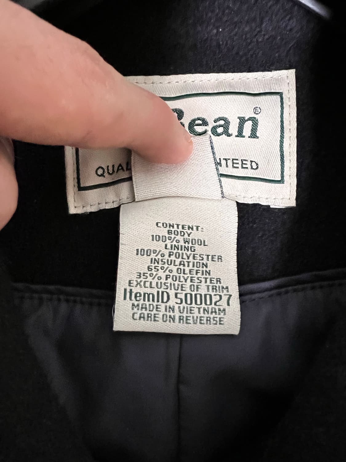 LL Bean Bellandi italy black Peacoat XL 상품이미지5