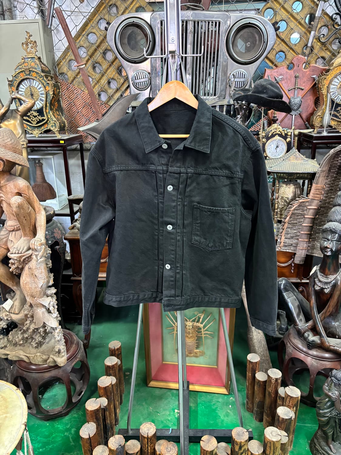 남녀공용 오버핏 데님 워크 자켓 상품이미지1