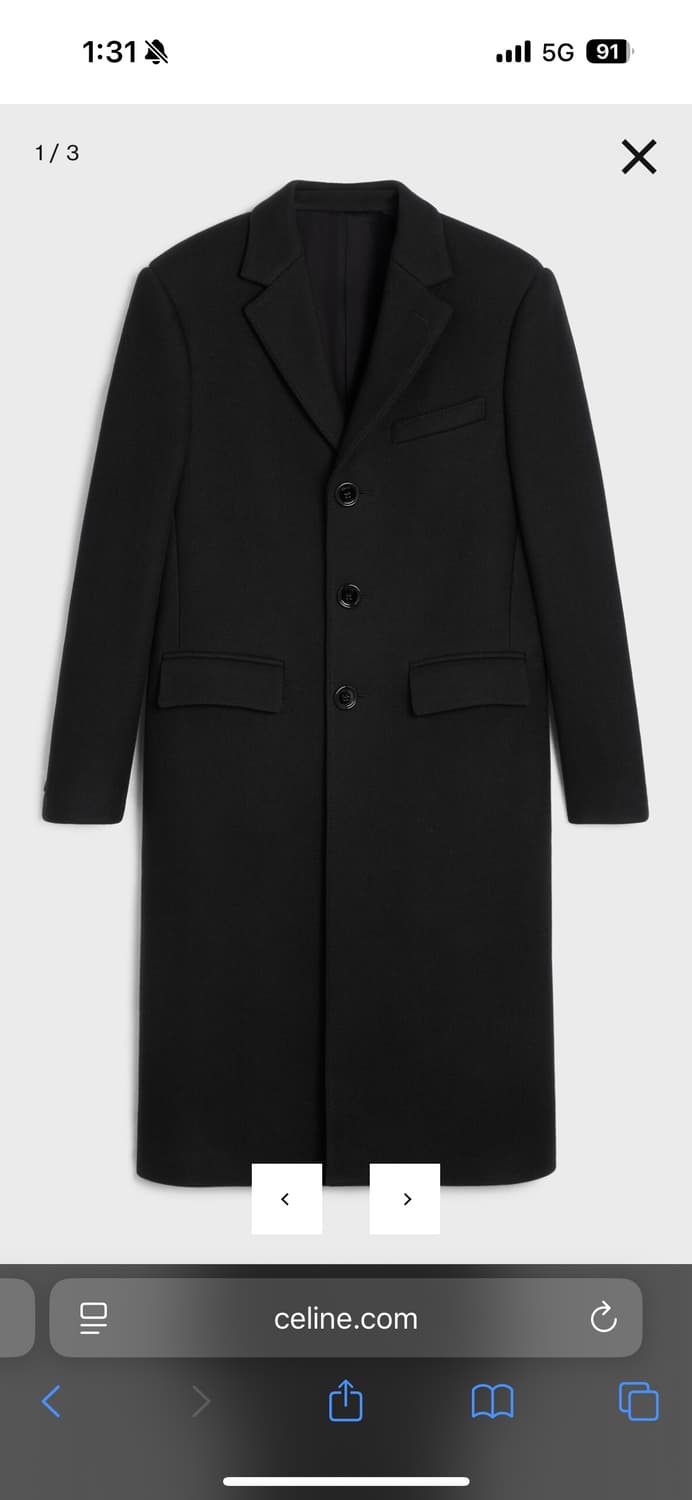 셀린느 24fw 박시 코트 펠트 블랙 56 상품이미지1