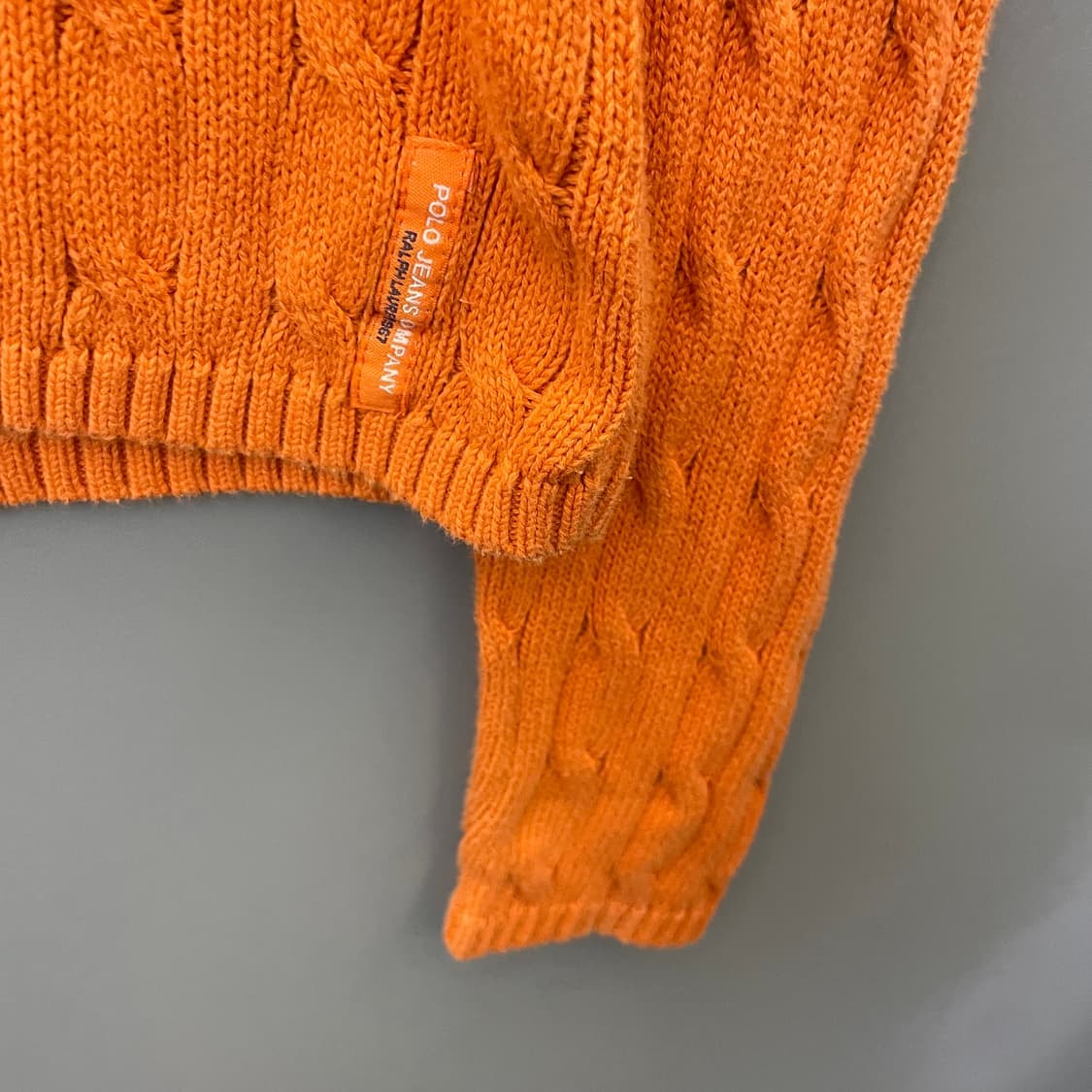 폴로 진스 오렌지 꽈배기 베이직 코튼 니트 상품이미지4