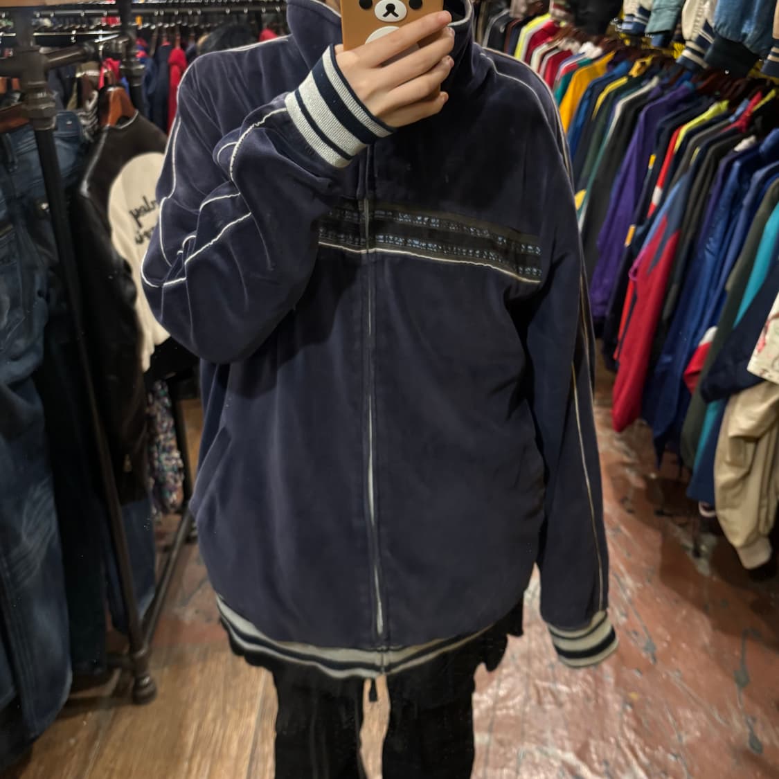 [Hi] 스테이시 아담스 네이비 벨벳 져지 상품이미지2