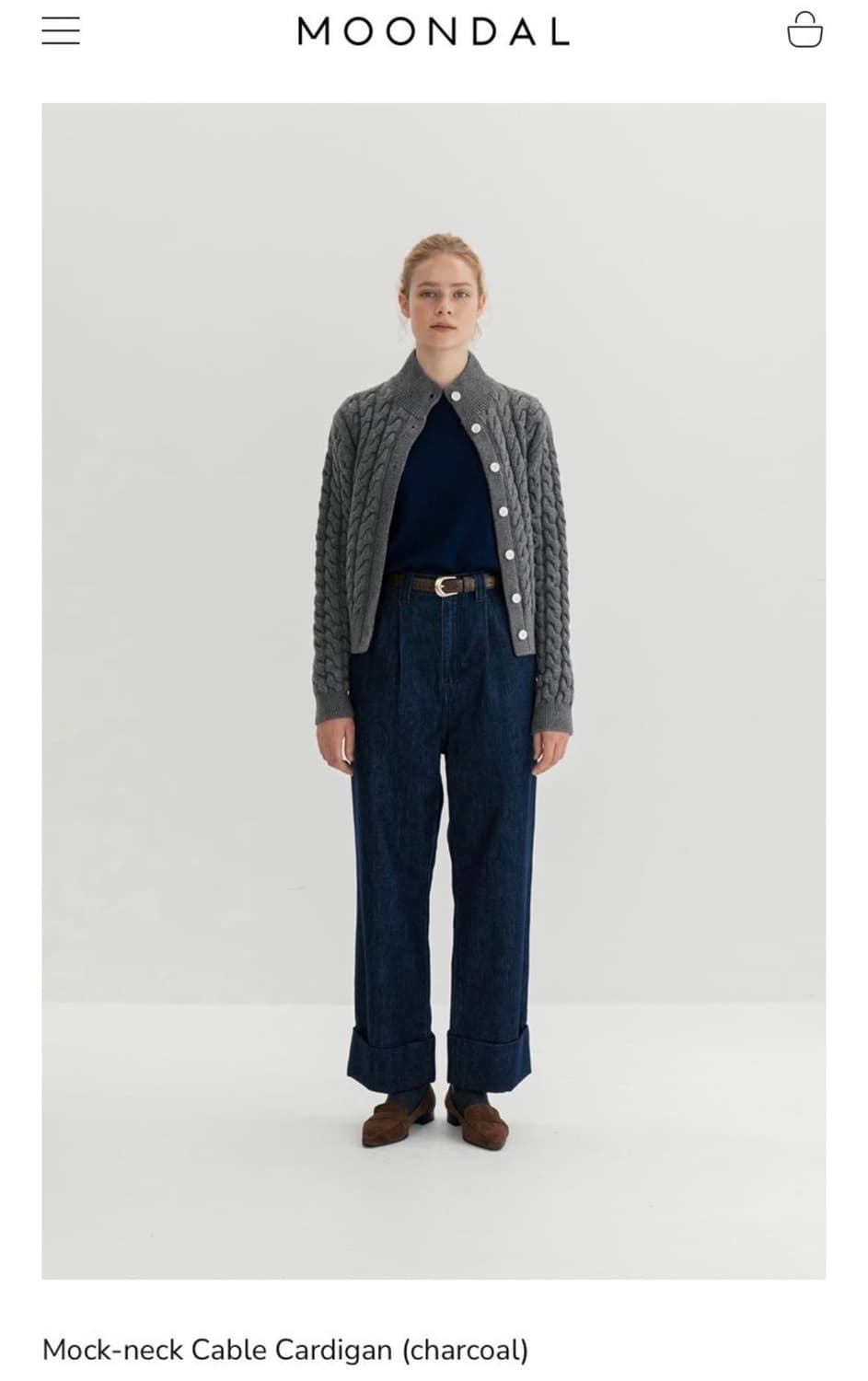 문달 케이블 가디건 차콜 판매합니다 상품이미지1