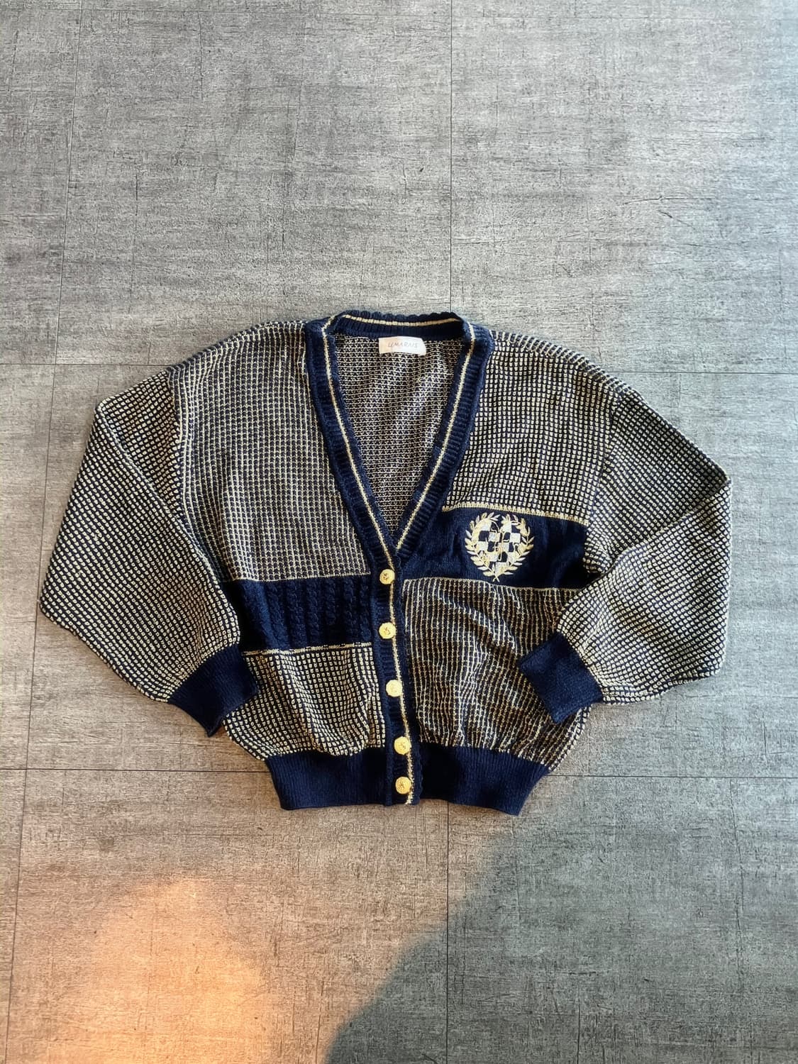 일본빈티지 Lemvrvis 올드스쿨아메카지 혁오풍 프레피룩 아방핏 가디건 상품이미지1