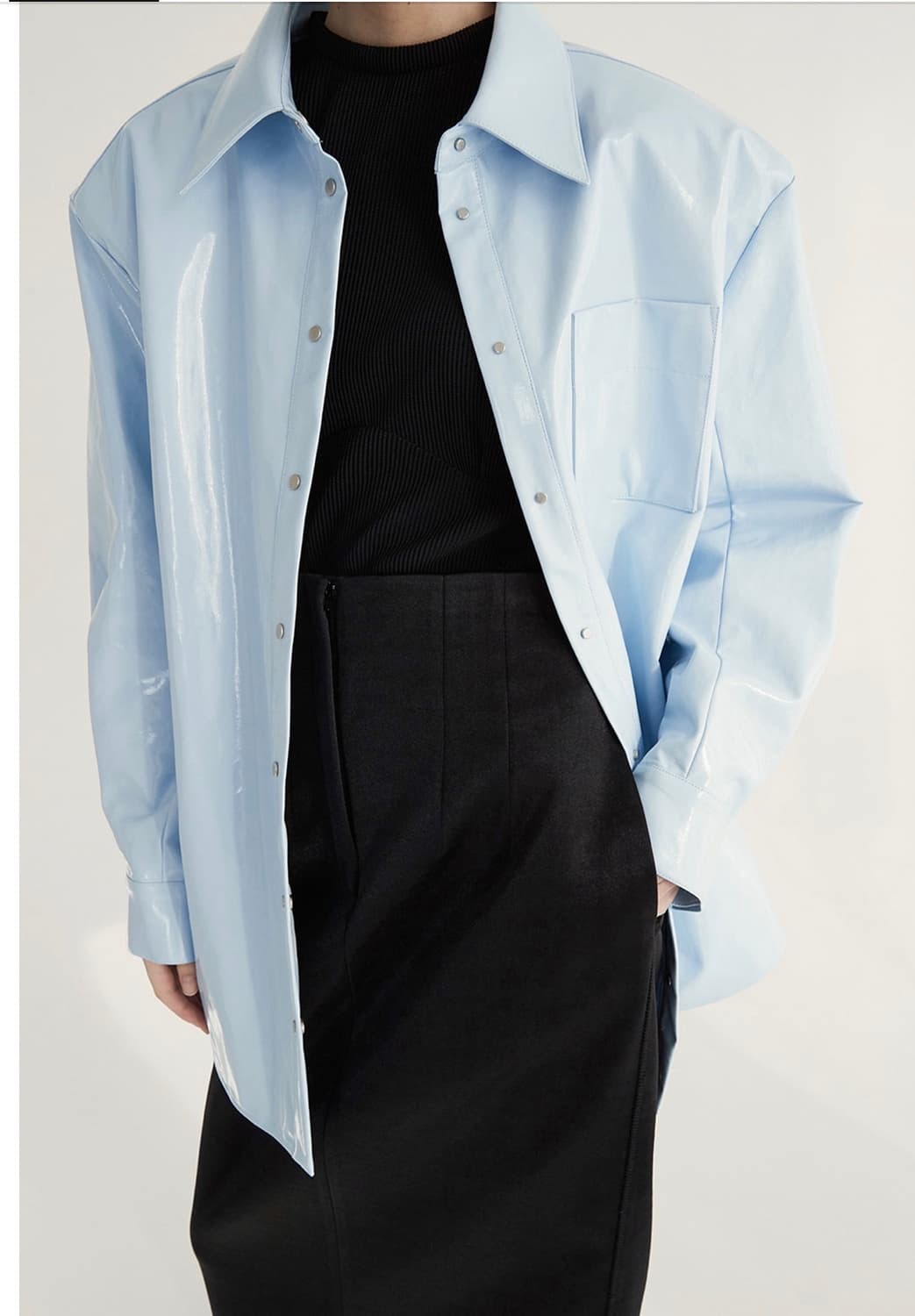 새상품) 드래곤블루스 비건 레더 스트랩 셔츠 자켓 상품이미지10