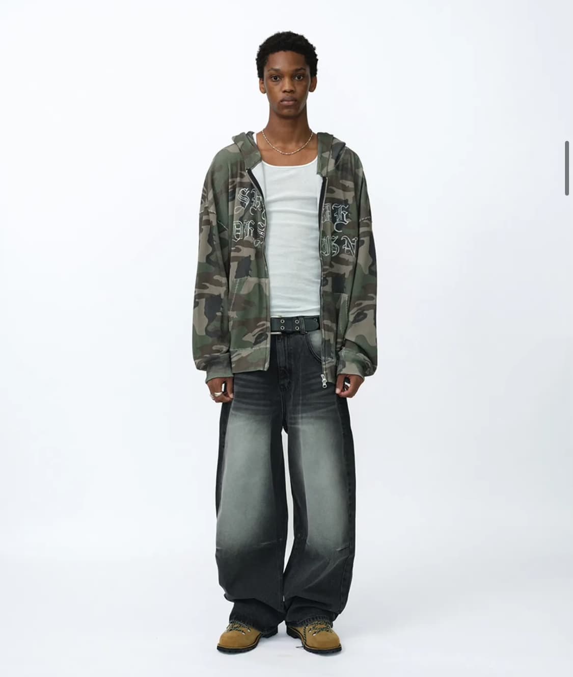 스웨이드 카모 후드집업 상품이미지3