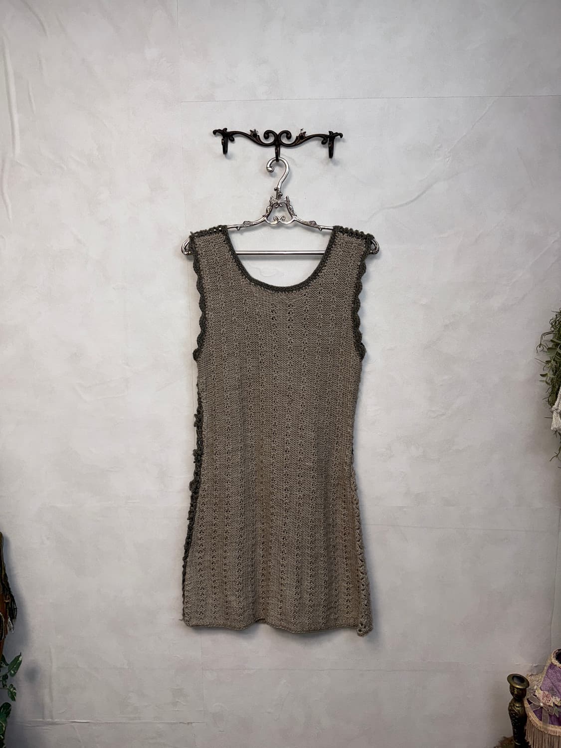 Aah beige bohemian flower crochet ops 상품이미지6