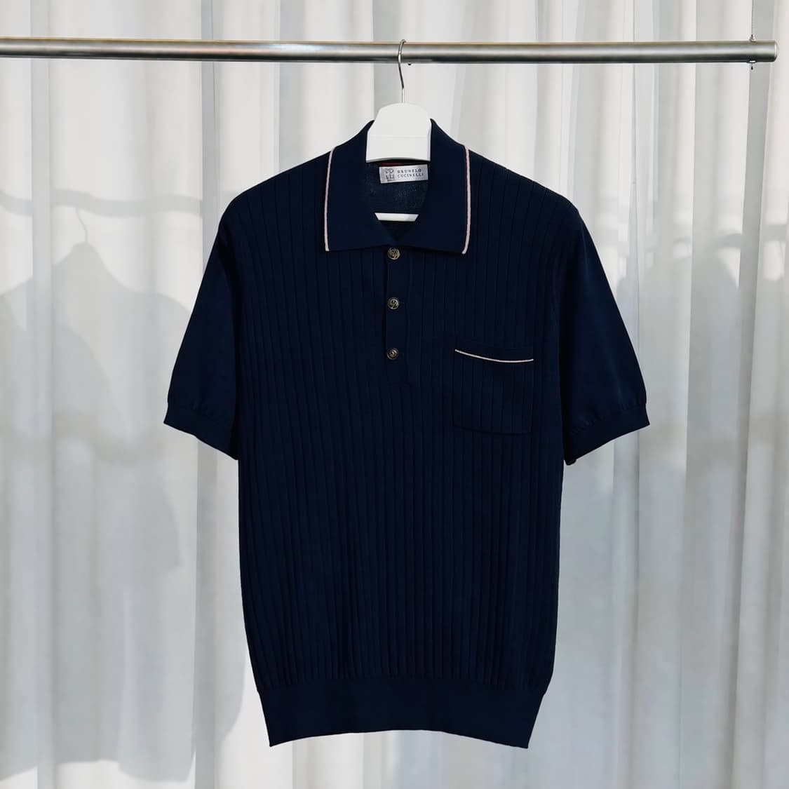 A+ / 54 (110) 브루넬로 쿠치넬리 코튼 니트 카라티 상품이미지1