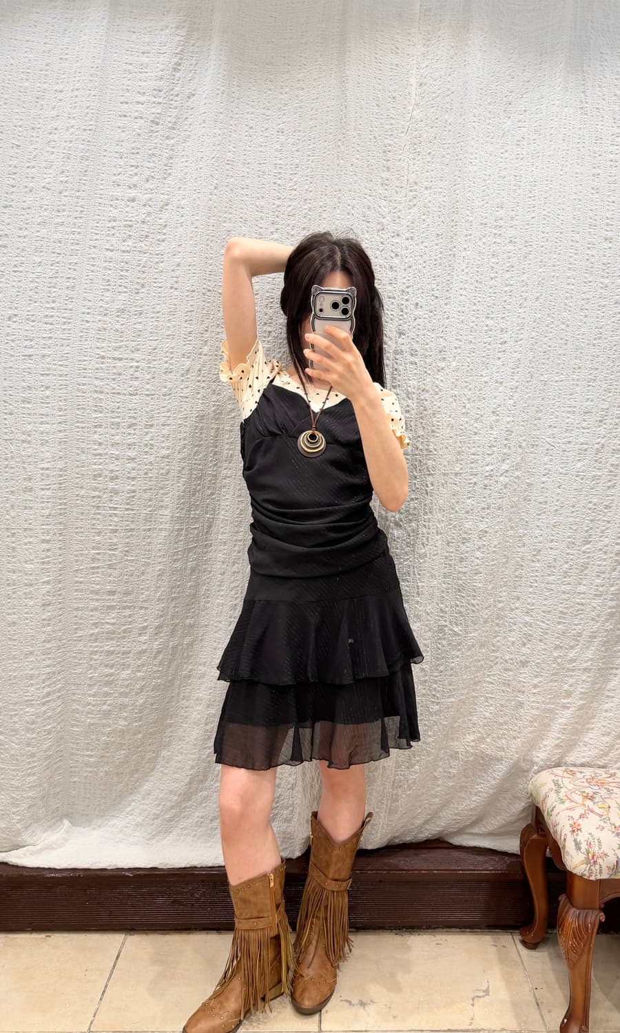 fairy black mini dress 상품이미지2