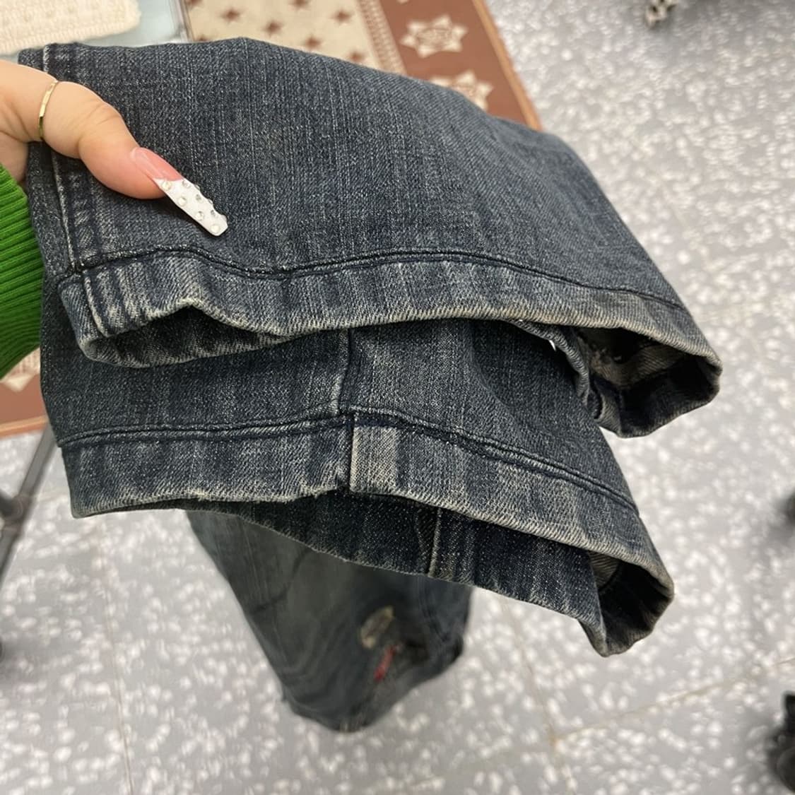 푸부 FUBU 올드스쿨 레트로 스트릿 펑크 데님팬츠 37인치 C10402 상품이미지6