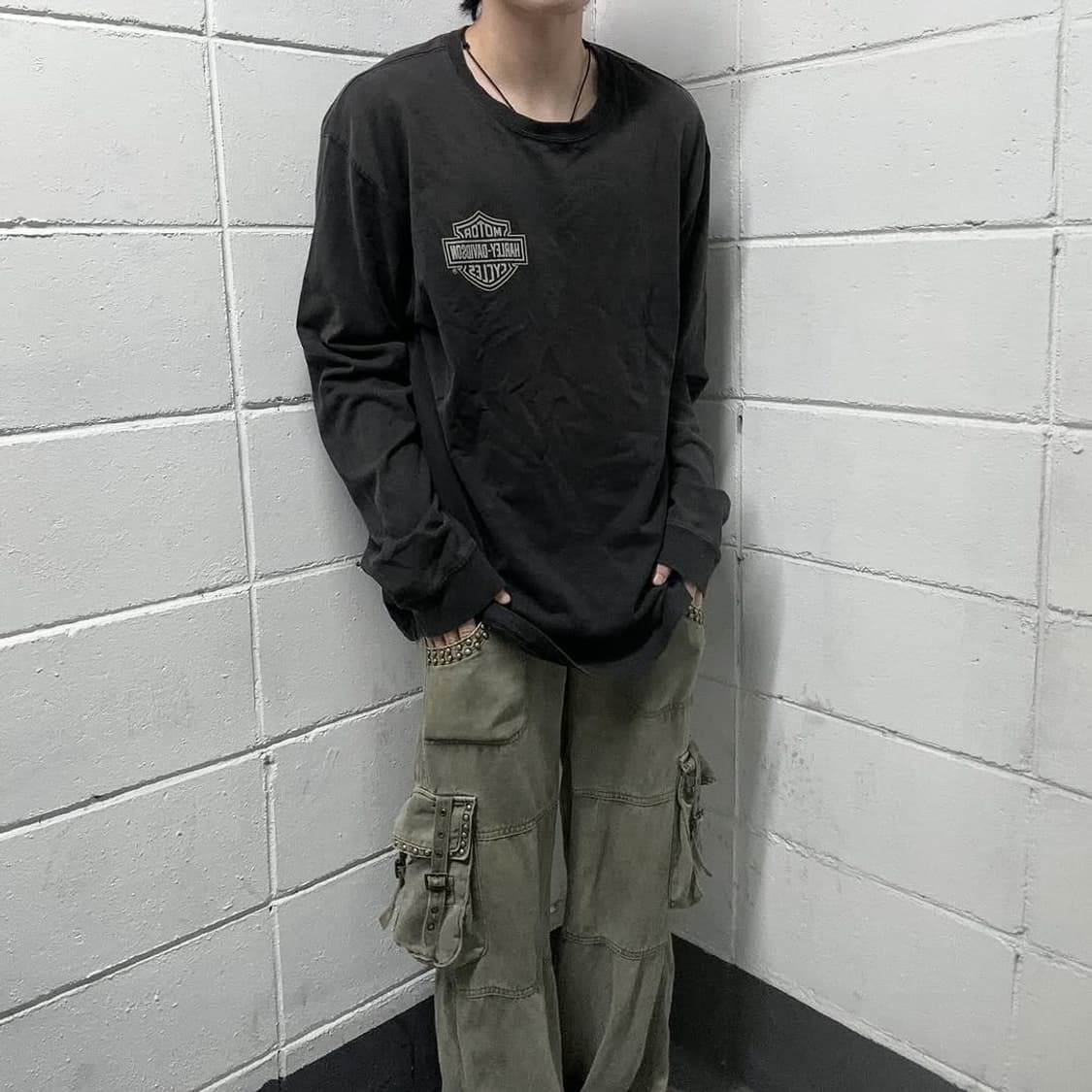 Harley Davidson back skull sleeve 상품이미지3