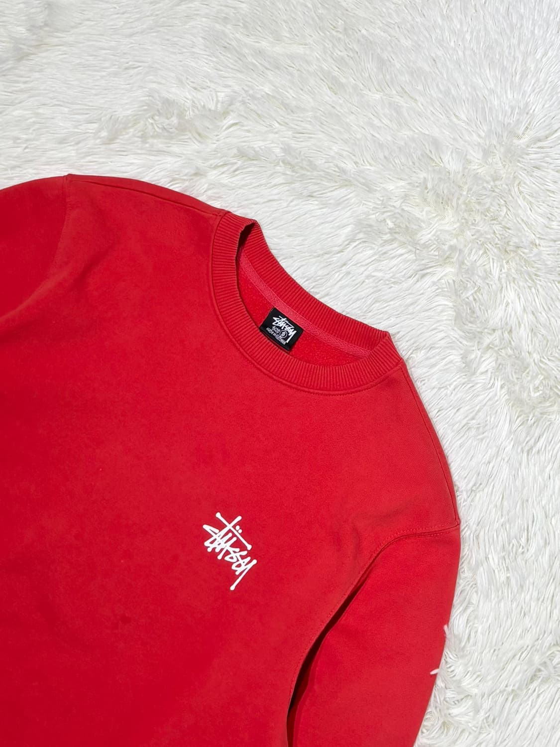 스투시 베이직 레드 빅로고 맨투맨 상품이미지5