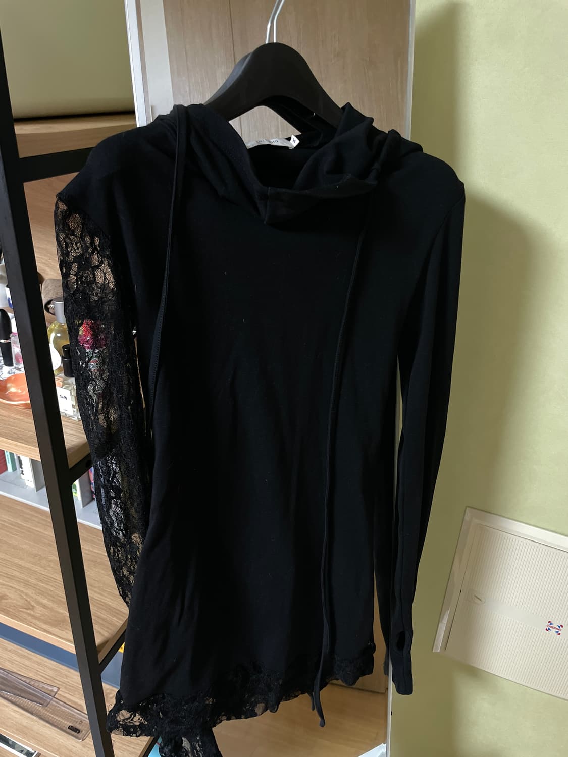 bnfrom 블랙 미니 드레스 FROM LACE HOOD OPS  M 상품이미지6