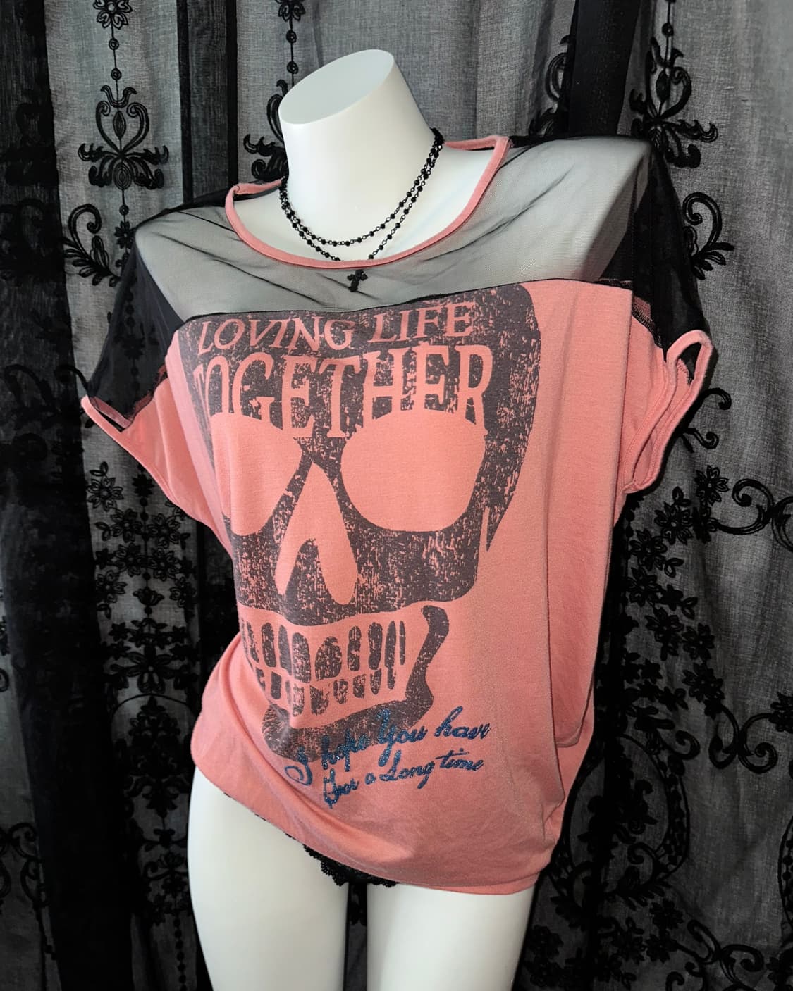 Coralpink skull dolman top 상품이미지2