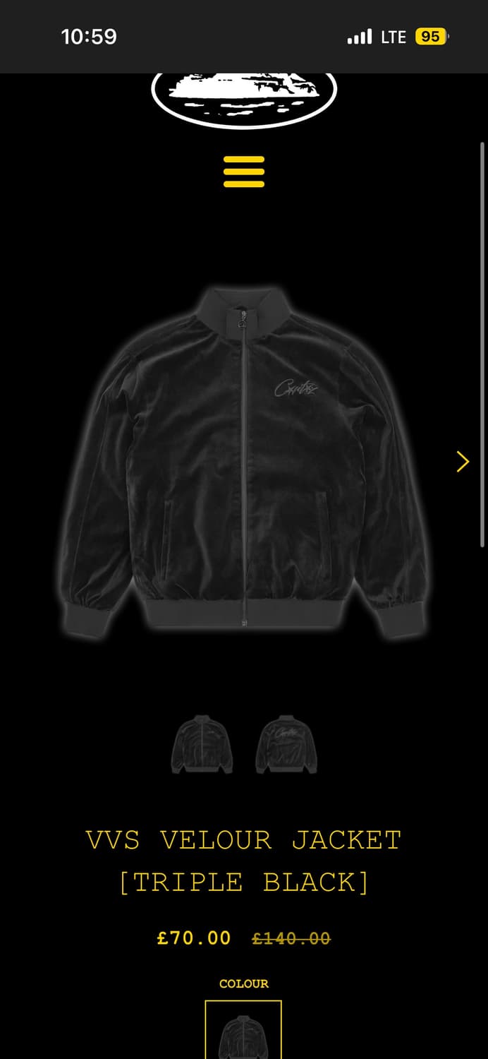 코르테이즈 벨루어자켓 트리플블랙 상품이미지1