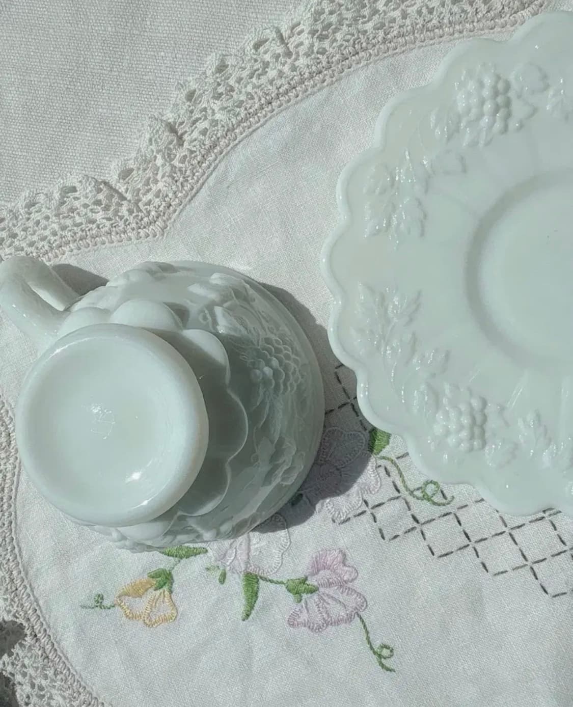 미국 Westmoreland 패널드 그레이프 찻잔 듀오세트 상품이미지5