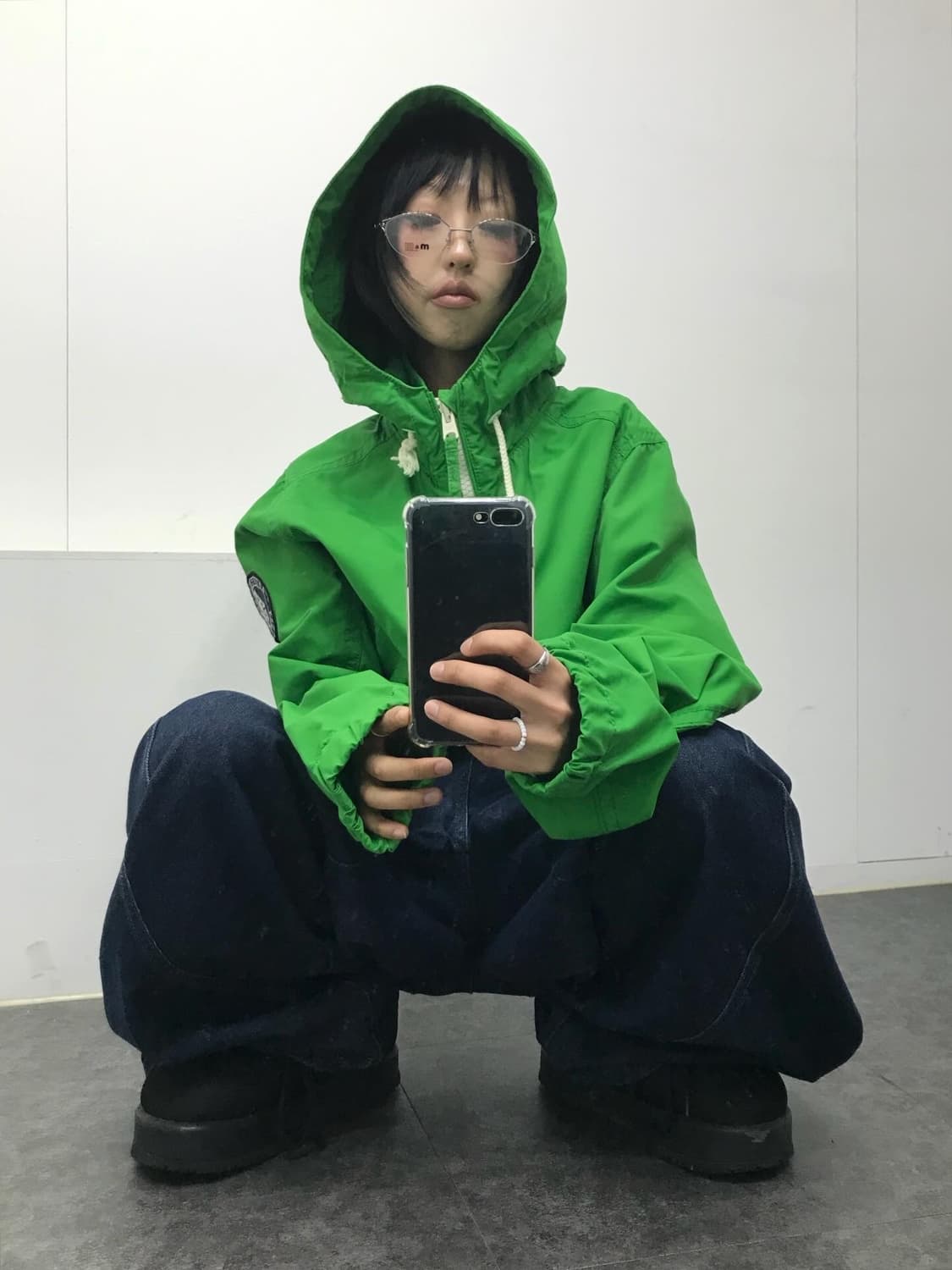 아베크롬비 그린 하이넥 후드 바람막이 상품이미지1