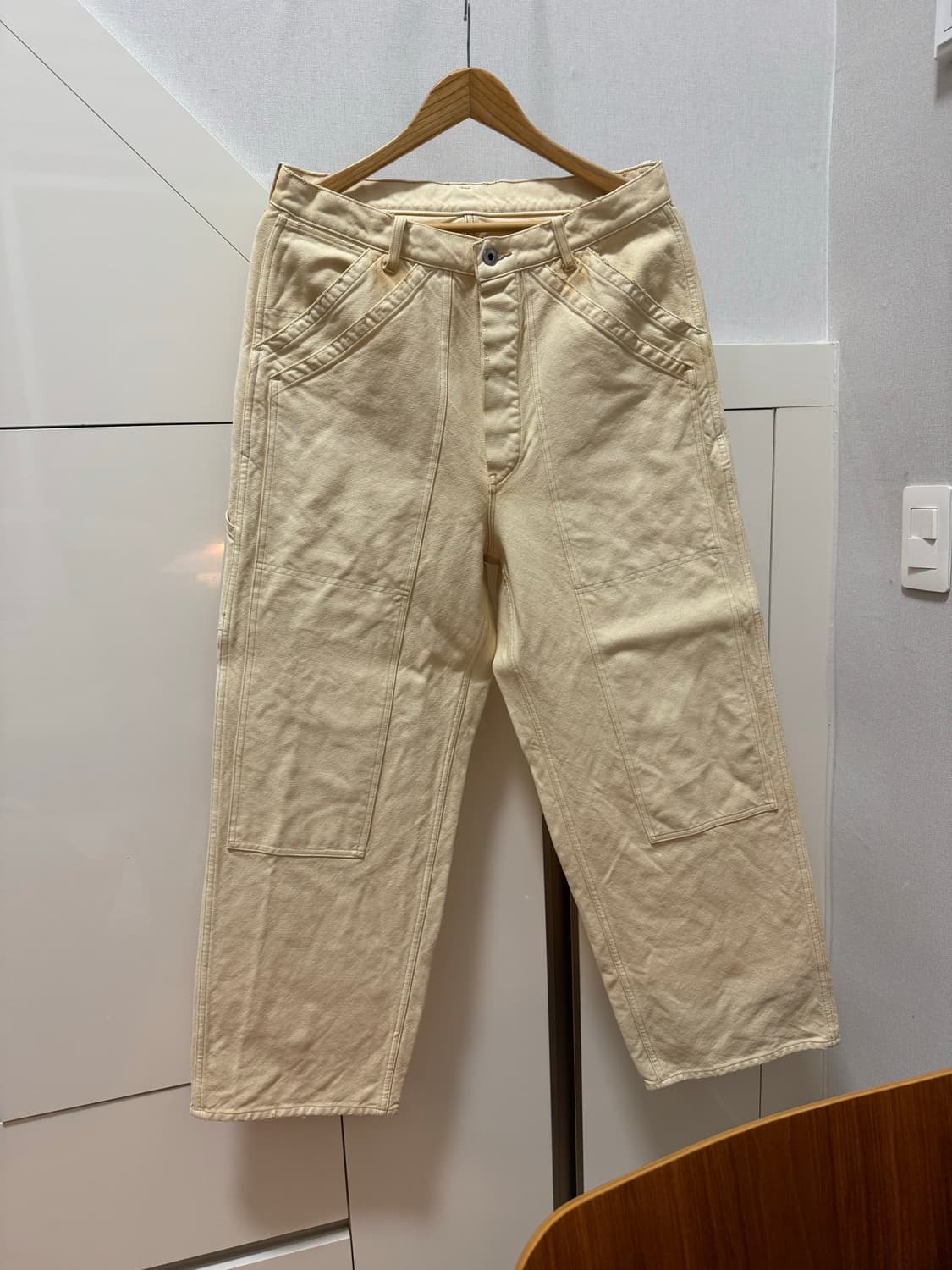 아프레쎄 Apresse 25aw 빈티지 실크 헴프 더블니 베이지 1 상품이미지2